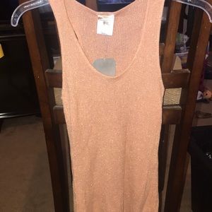 Peach and gold glitter tank